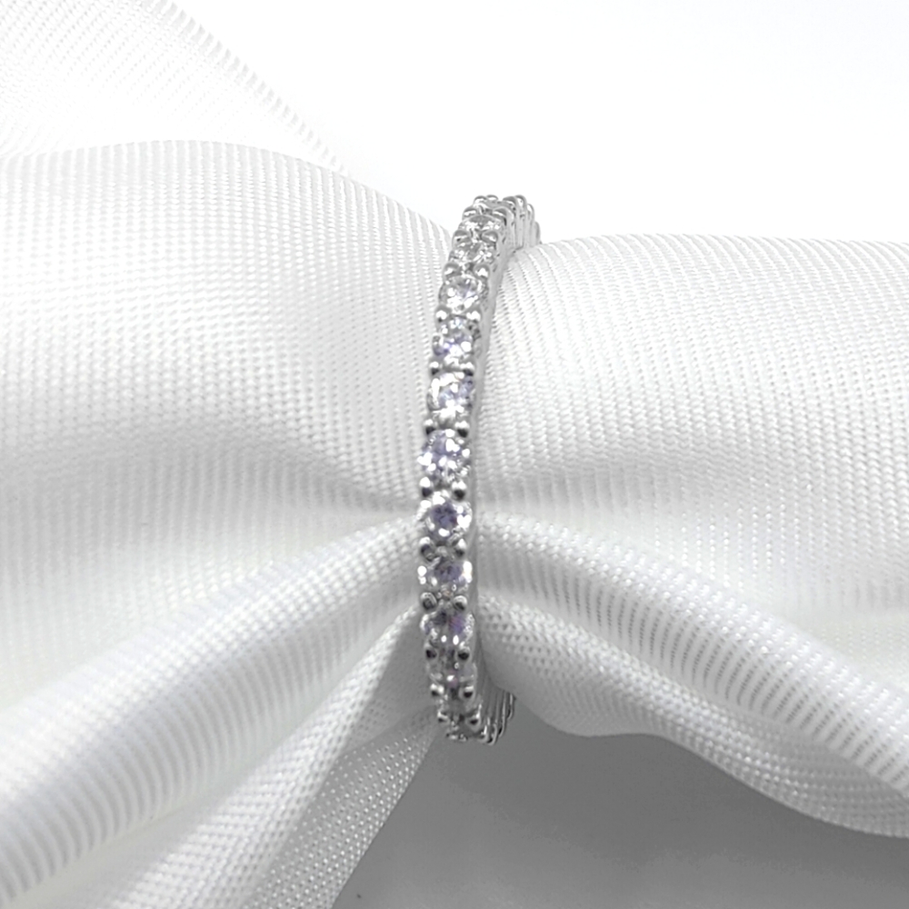 925 Sterling Silver Zircon Ring White Diamond Zircon